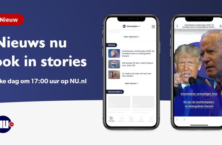 NU.NL start met nieuws in Stories