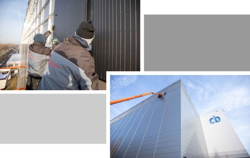 CB voorziet gevel magazijn van zonnepanelen
