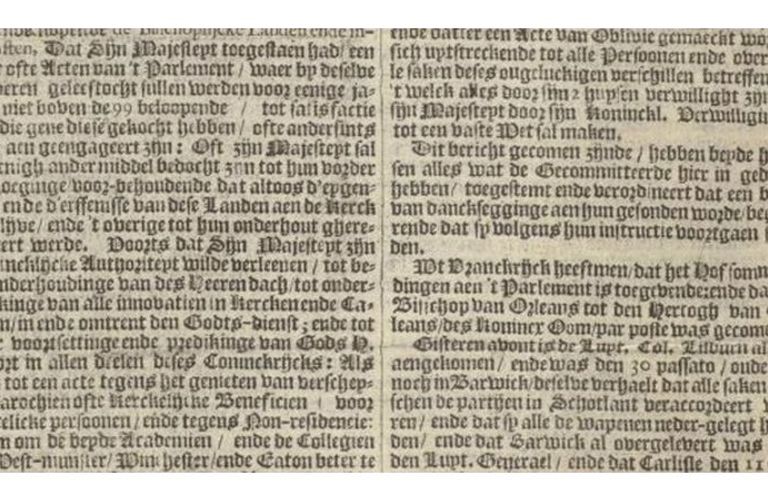 17e-eeuwse kranten uit KB-collectie nu nog beter digitaal doorzoekbaar