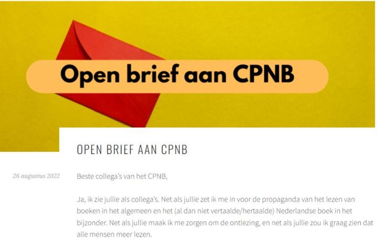 Boekenblogger daagt (onterecht) CPNB uit