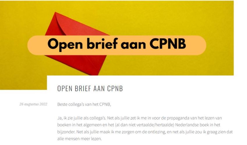 Boekenblogger daagt (onterecht) CPNB uit