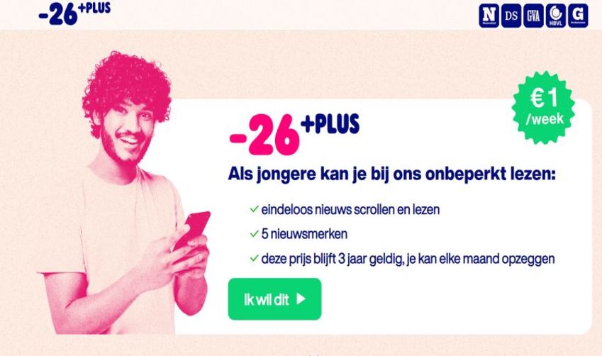 Mediahuis lanceert abonnement speciaal voor jongeren: -26plus