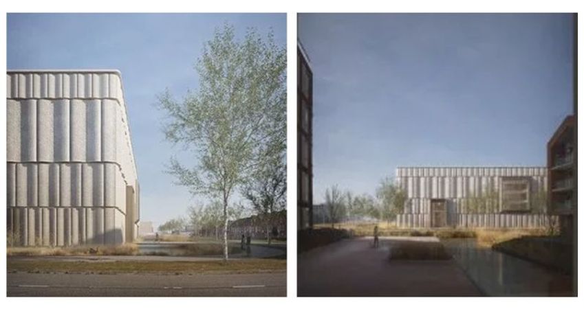 Eerste schetsen nieuwe boekenmagazijn KB