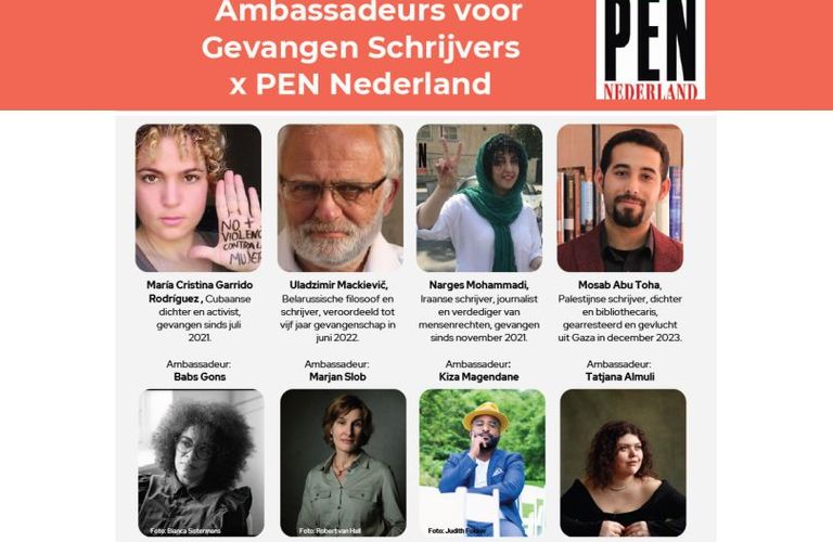 Prominente Nederlandse auteurs zetten zich namens PEN Nederland in voor gevangen schrijvers