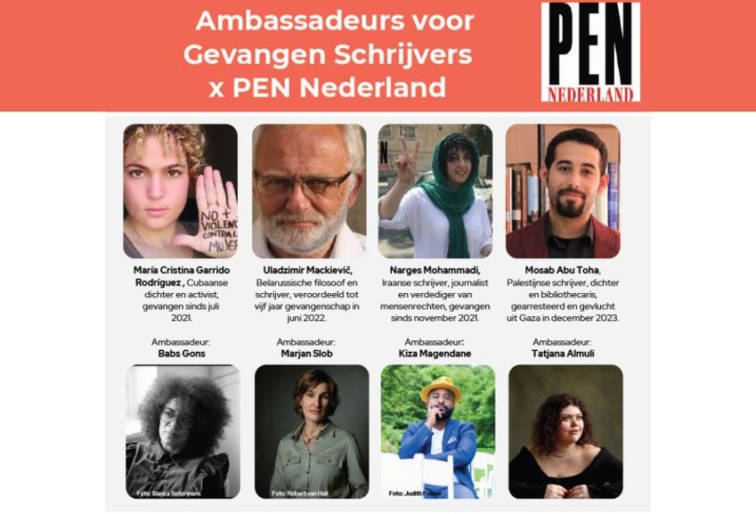 Prominente Nederlandse auteurs zetten zich namens PEN Nederland in voor gevangen schrijvers