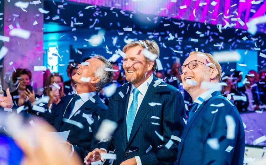Koning opent DPG Media-kantoor Mediavaert in Amsterdam