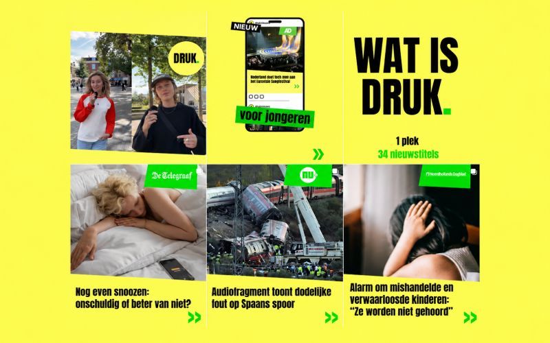 Nieuwsmedia lanceren gezamenlijk jongerenkanaal DRUK