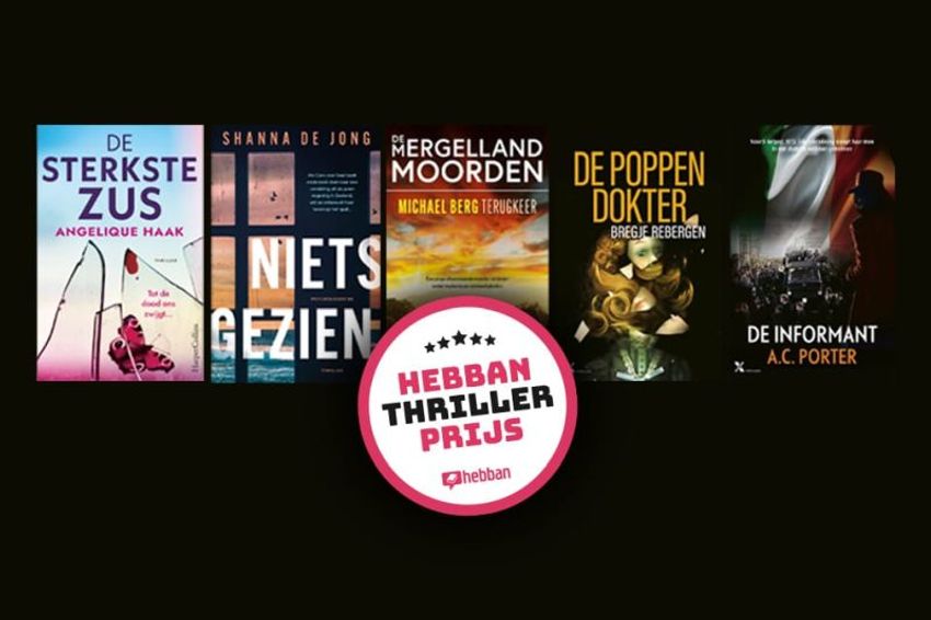 Shortlist Hebban Thrillerprijs 2026 bekend: bekende namen en één debutant