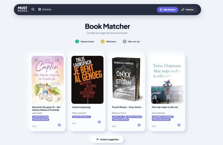 MustReads introduceert Book Matcher