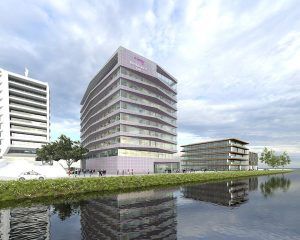Nieuw hotel van Mariott in het gebied van de Houthavens
