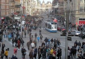 drukte in Amsterdam