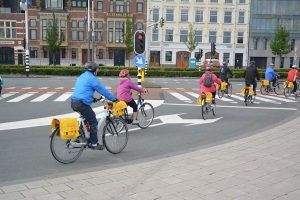 fietsende toeristen