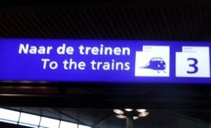 naar de treinen