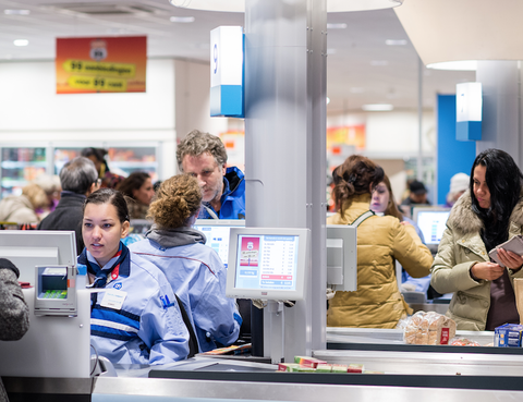 Urenlange pinstoring Albert Heijn, Etos, Gall & Gall