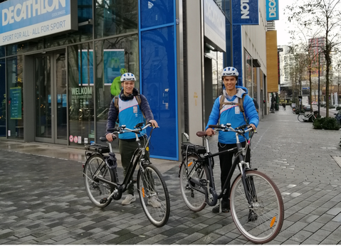 Ook Decathlon en Dille & Kamille bezorgen met de fiets