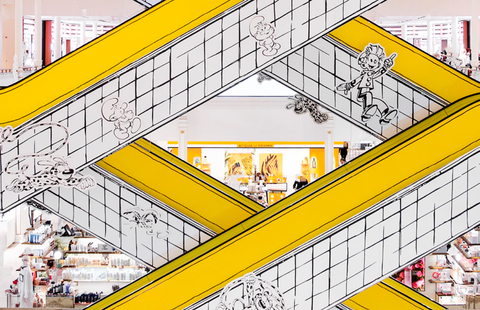 In dit warenhuis maken stripfiguren de dienst uit