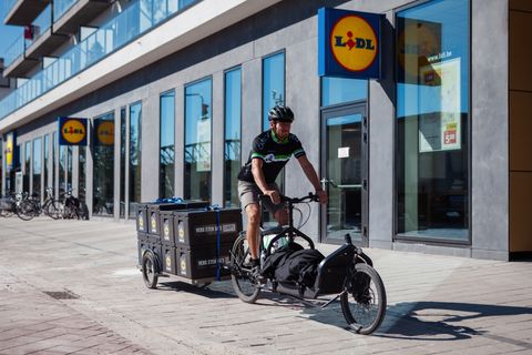 Lidl wil in België in meer steden boodschappen per fiets bezorgen