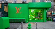 Groen slaat de klok in deze pop-upwinkel van Louis Vuitton