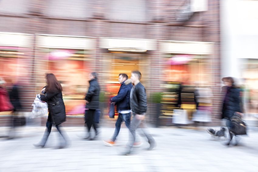 'Drukte in de winkelstraat neemt af'