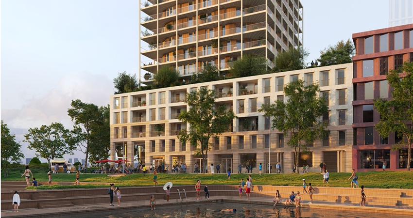 Heutink wint Amsterdamse tender met toren van 100 biobased appartementen