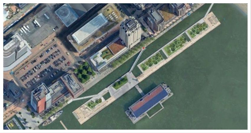Gemeente Rotterdam begint marktconsultatie voor drijvend park in Rijnhaven