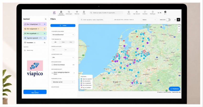 Aanbod- en zoekplatform voor commercieel vastgoedmakelaars Viapico opgericht