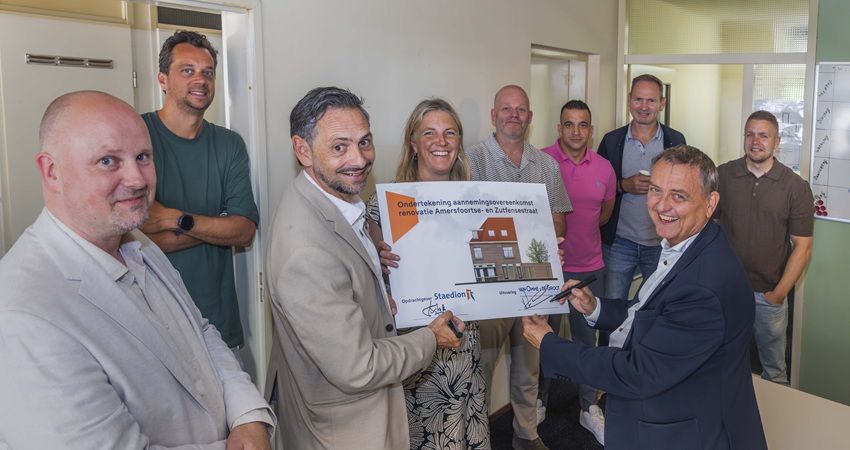 Staedion en Van Omme & De Groot tekenen aannemingsovereenkomst voor renovatie sociale huurwoningen