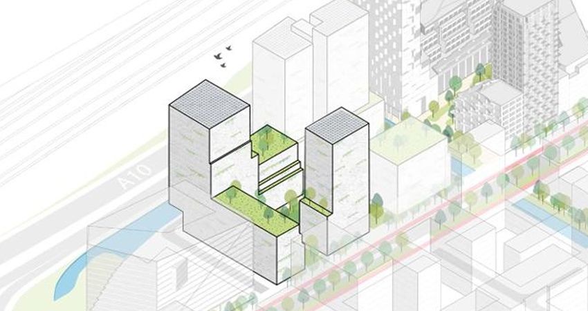 Gemeente Amsterdam schrijft tender uit voor 150 sociale huurwoningen en 30.000 m2 kantoorruimte op Zuidas
